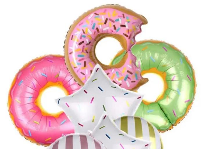 PAKKET Donut BALLONNEN, VERJAARDAG, THEMAFEEST!, Hobby en Vrije tijd, Feestartikelen, Nieuw, Versiering, Verjaardag, Verzenden