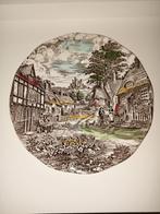 Dinerbord Old English Village Enoch Wedgwood bruin Engels, Ophalen of Verzenden