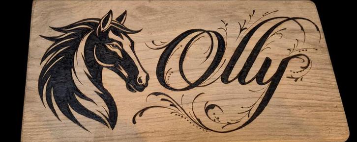 Eikenhouten naambord, Dieren en Toebehoren, Paarden en Pony's | Overige Paardenspullen, Nieuw, Overige soorten, Ophalen of Verzenden