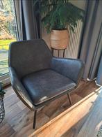 2 Antraciet Grijze Kunstleren Stoelen/Fauteuils, Ophalen, Kunststof, Minder dan 75 cm, Zo goed als nieuw