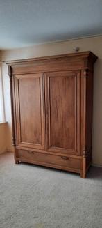 Klassieke eikenhouten kledingkast met lade, Gebruikt, 1 of 2 laden, 150 tot 200 cm, Ophalen of Verzenden