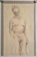 Jan Cossaar. Potlood. Naakt. Staande vrouw., Ophalen of Verzenden