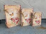 DECORATIE BOEKEN FLORE DES JARDINIER 3 DLG GROTE SET, -, -, Nieuw, Ophalen of Verzenden