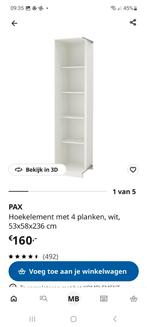 Ikea Pax Hoekelement - Wit - 53x58x201cm, Huis en Inrichting, Ophalen, Met plank(en), Kunststof, 200 cm of meer