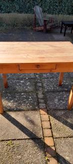 Vintage brocante grenentafel met Lade 110 x 70 x 76cm, Ophalen of Verzenden