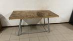Tafel met ijzer onderstel, Huis en Inrichting, Tafels | Sidetables, Ophalen, Zo goed als nieuw, 25 tot 50 cm, Rechthoekig