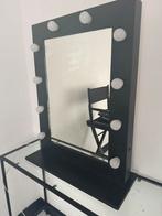 Make up spiegel met lampen gebruikt, zelf zwart gespoten, Huis en Inrichting, Woonaccessoires | Spiegels, Ophalen, Minder dan 50 cm