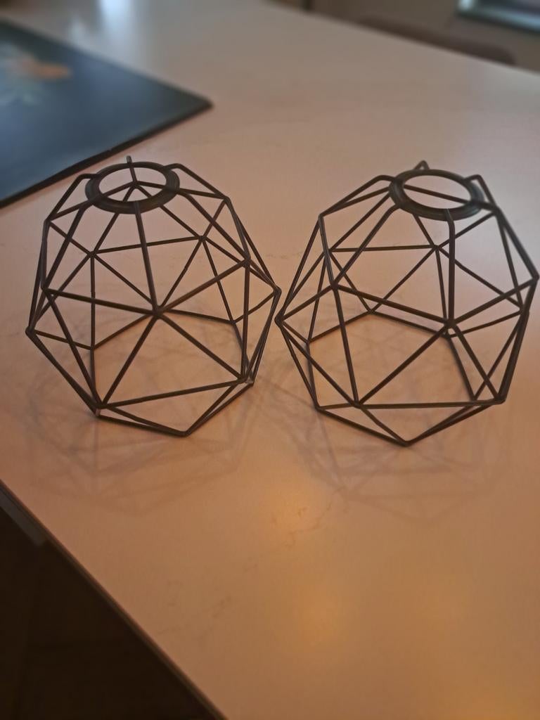 2 Ikea Brunsta lampenkappen - zwart metaal, Ophalen