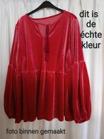 Velours Tuniek - Maat 46/48 (XL) of groter, Verzenden, Zo goed als nieuw, Maat 46/48 (XL) of groter, Rood