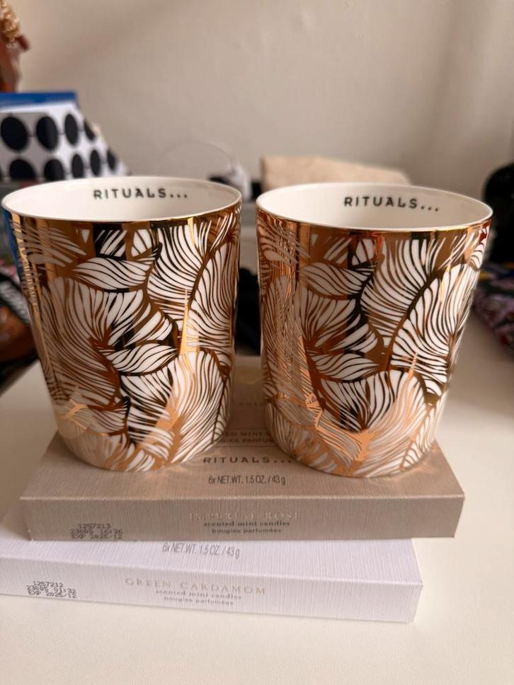 Rituals candle holder wit/goud, Huis en Inrichting, Woonaccessoires | Kandelaars en Kaarsen, Nieuw, Kandelaar, Minder dan 25 cm