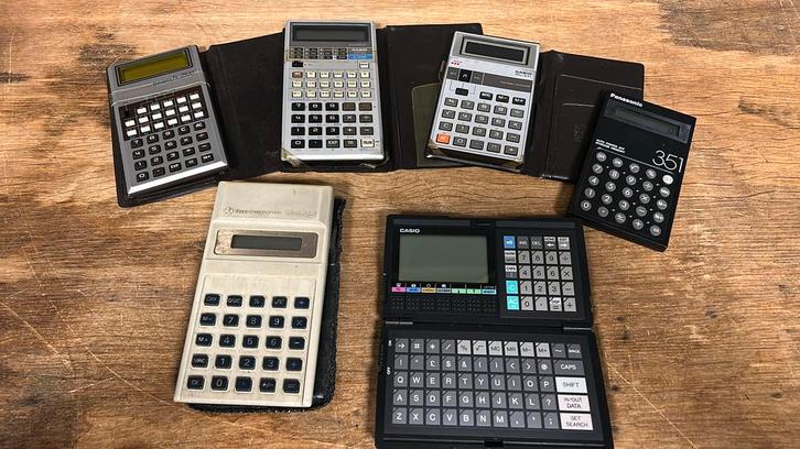 6 stuks vintage rekenmachine. Casio. Panasonic. Texas., Diversen, Rekenmachines, Gebruikt, Ophalen of Verzenden
