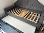 WOOOD bed Dennis grenen staalgrijs, met lade, Huis en Inrichting, Slaapkamer | Bedden, Ophalen, Gebruikt, 90 cm, Eenpersoons