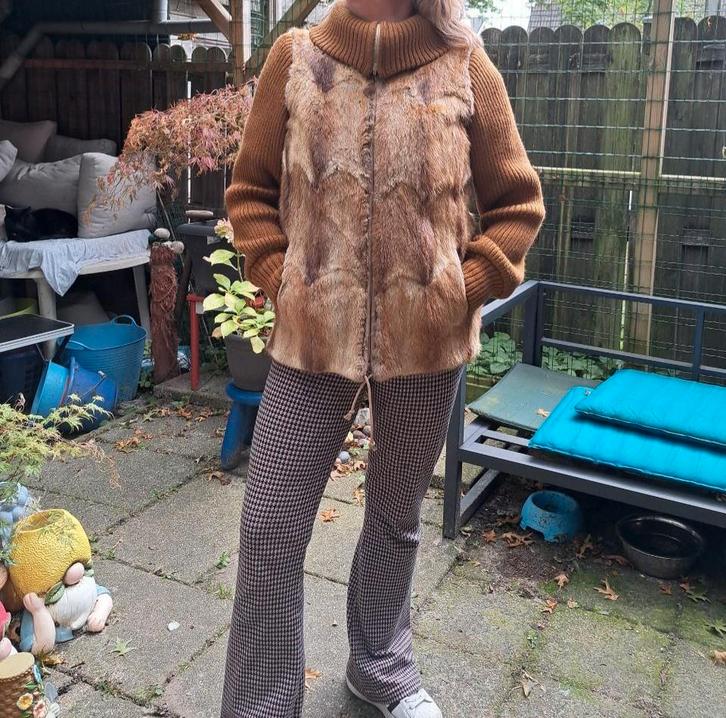 Vintage Bontjas sportief model nerts bont, Kleding | Dames, Jassen | Winter, Zo goed als nieuw, Maat 38/40 (M), Bruin, Ophalen of Verzenden