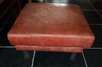 Leren poef/hocker, 80x80, Het Anker, bordeaux rood., Ophalen, Gebruikt, Vierkant, Leer