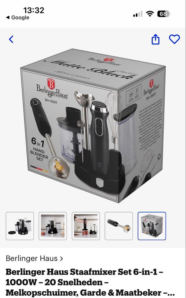 Berlinger Haus 6 delige staafmixer., Huis en Inrichting, Keuken | Keukenbenodigdheden, Nieuw, Ophalen of Verzenden
