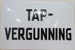 Tap vergunning zwart wit relief reclamebord van metaal deco