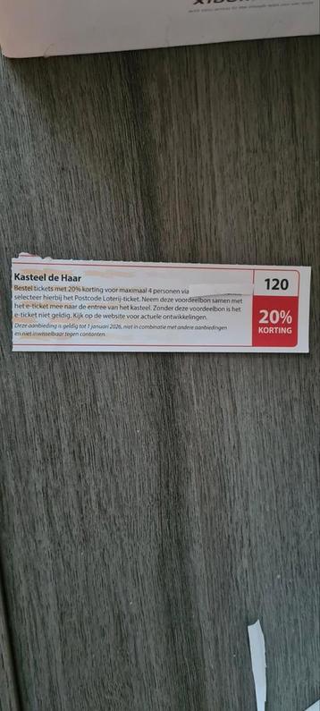 Kasteel de Haar voordeelbon voor 20% korting  beschikbaar voor biedingen