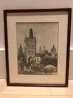 Schilderij in oude lijst, Antiek en Kunst, Kunst | Etsen en Gravures, Ophalen of Verzenden