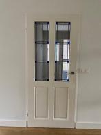 Deur met glas in lood (opdekdeur). Is incl. deurklink, Doe-het-zelf en Verbouw, Ophalen, 80 tot 100 cm, Binnendeur, Zo goed als nieuw
