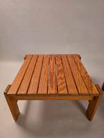 Grenen vintage latten salontafel, Verzenden, Gebruikt, Vierkant, Hout