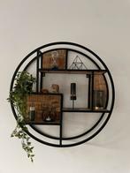 Rond Wandrek met Houten Planken, Huis en Inrichting, Woonaccessoires | Wandplanken en Boekenplanken, Ophalen of Verzenden, Zo goed als nieuw