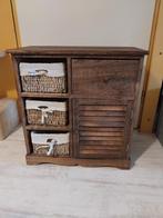 Houten kastje met manden en lade, Huis en Inrichting, Kasten | Ladekasten, Ophalen, Gebruikt, 50 tot 100 cm, 3 of 4 laden