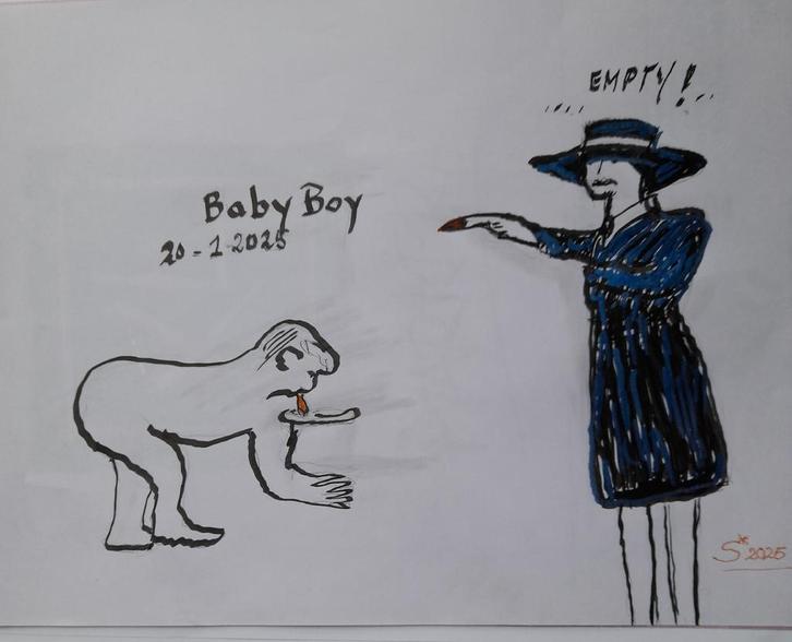 BabyBoy... EMPTY! S*IRENE CARTOON, Antiek en Kunst, Kunst | Schilderijen | Modern, Verzenden