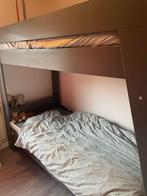 Stevig grijs stapelbed, Huis en Inrichting, Slaapkamer | Bedden, Ophalen, Gebruikt, 90 cm, Tweepersoons