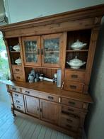 Grenen kast, 2-delig, Huis en Inrichting, Kasten | Buffetkasten, Ophalen, Gebruikt, Glas, 150 tot 200 cm