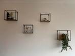 5x Metalen Wandkubus met Houten Plank, Huis en Inrichting, Woonaccessoires | Wandplanken en Boekenplanken, Ophalen, Gebruikt