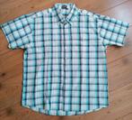 Wit met aquablauw geruit overhemd korte mouw mt. XL (43-44), Kleding | Heren, Overhemden, Ophalen of Verzenden, Zo goed als nieuw
