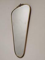 Italiaanse Gio ponti-stijl facet geslepen spiegel in messing, Huis en Inrichting, Minder dan 50 cm, Gebruikt, Ophalen of Verzenden