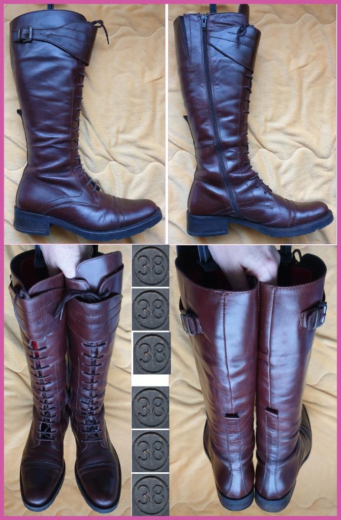 ORWELL cognackleurige leren laarzen in retro stijl maat 38, Kleding | Dames, Schoenen, Zo goed als nieuw, Hoge laarzen, Bruin