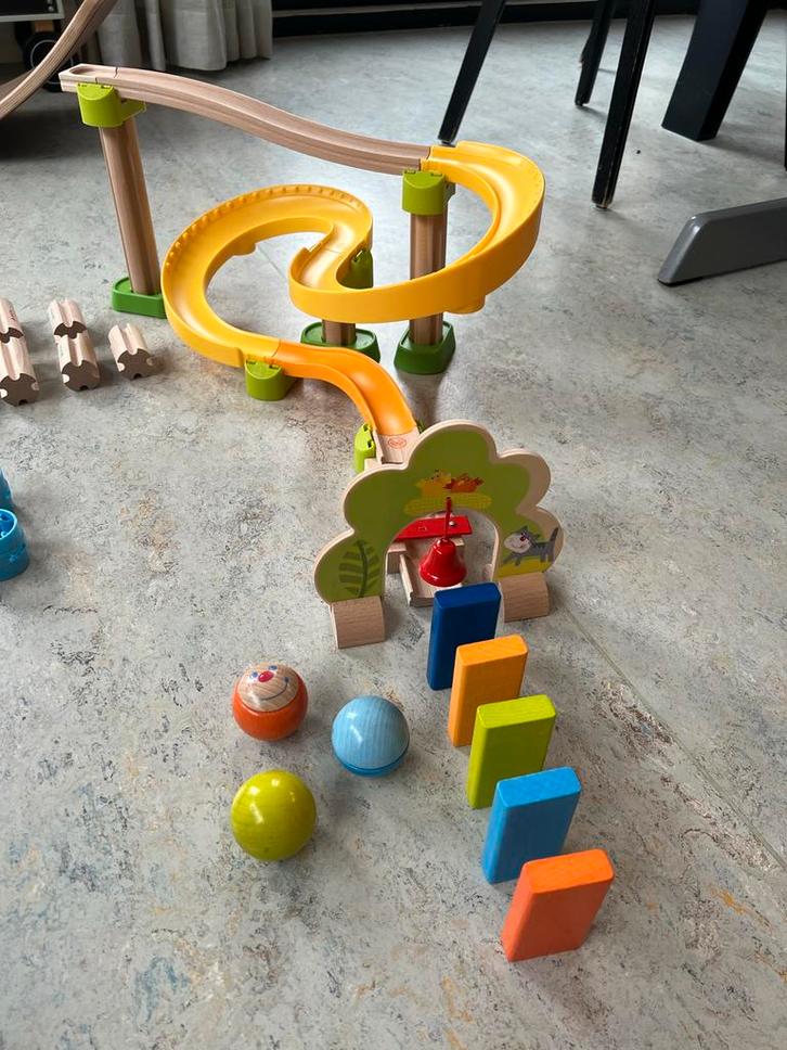 Haba Kullerbu knikkerbaan - starterset en politiebaan, Kinderen en Baby's, Speelgoed | Houten speelgoed, Zo goed als nieuw, Overige typen