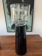 Mooie handgemaakte FIDRIO designvaas., Ophalen, 50 tot 75 cm, Zwart, Glas