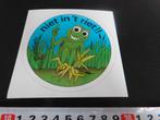 sticker asjeblieft niet in 't riet strip kikker (vinyl), Ophalen, Zo goed als nieuw
