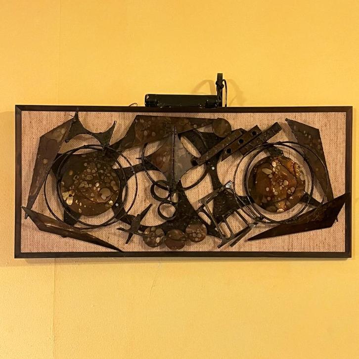 OPRUIMING Deense brutalist metaal kunst door Henrik Horst, Antiek en Kunst, Kunst | Designobjecten, Ophalen of Verzenden