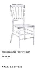 STOELEN TE HUUR, Huis en Inrichting, Stoelen, Ophalen, Zo goed als nieuw, Kunststof