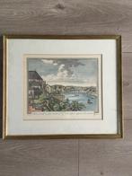 Oude prent van Bazel in lijst, Antiek en Kunst, Kunst | Etsen en Gravures, Ophalen of Verzenden
