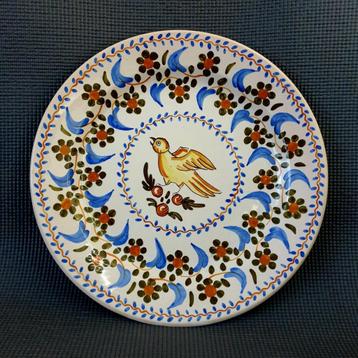 Vintage ca. 1950's Spaans handbeschilderd aardewerk wandbord beschikbaar voor biedingen