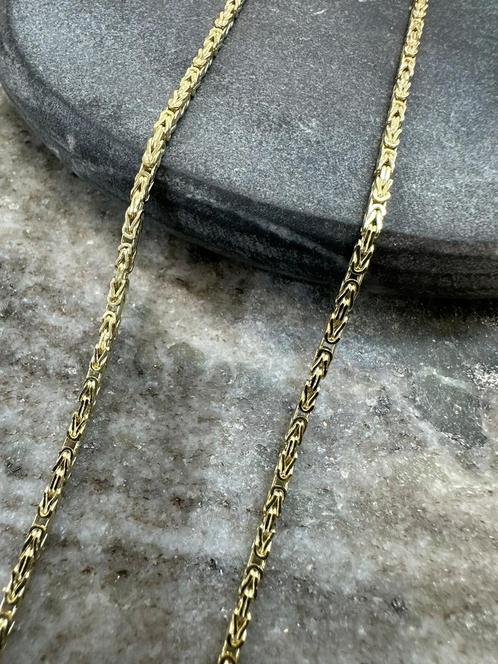 Prachtige 14k gouden koningsketting | 60 cm, Sieraden, Tassen en Uiterlijk, Kettingen, Nieuw, Goud, Ophalen of Verzenden