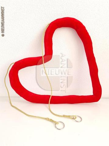 Decoratief fluwelen etalage hart Sinterklaas - rood, 35cm beschikbaar voor biedingen