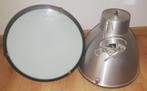 Industriële hanglampen Lucide 2 stuks in RVS, Ophalen of Verzenden, Zo goed als nieuw, Glas, Minder dan 50 cm