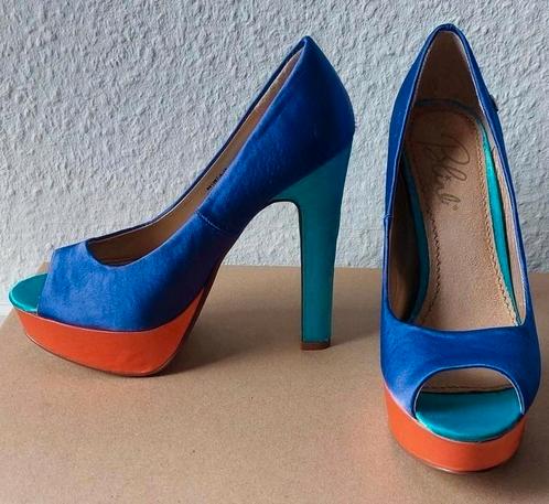 Gekleurde Kleurrijke Pumps | Oranje Blauw Paars | Maat 36, Kleding | Dames, Schoenen, Zo goed als nieuw, Pumps, Overige kleuren