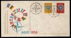 Nederland FDC E37 Zonder Adres, NAVO 1959, Ophalen of Verzenden, Onbeschreven, Nederland