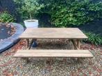 Picknicktafel 180 cm breed (opklapbare bankjes), Ophalen, Zo goed als nieuw, Inklapbaar, Rechthoekig