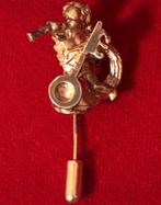 Broche Pin Oud Engeltje Goud Verguld Kerst, Sieraden, Tassen en Uiterlijk, Broches, 4 tot 7 cm, Gebruikt, Ophalen of Verzenden