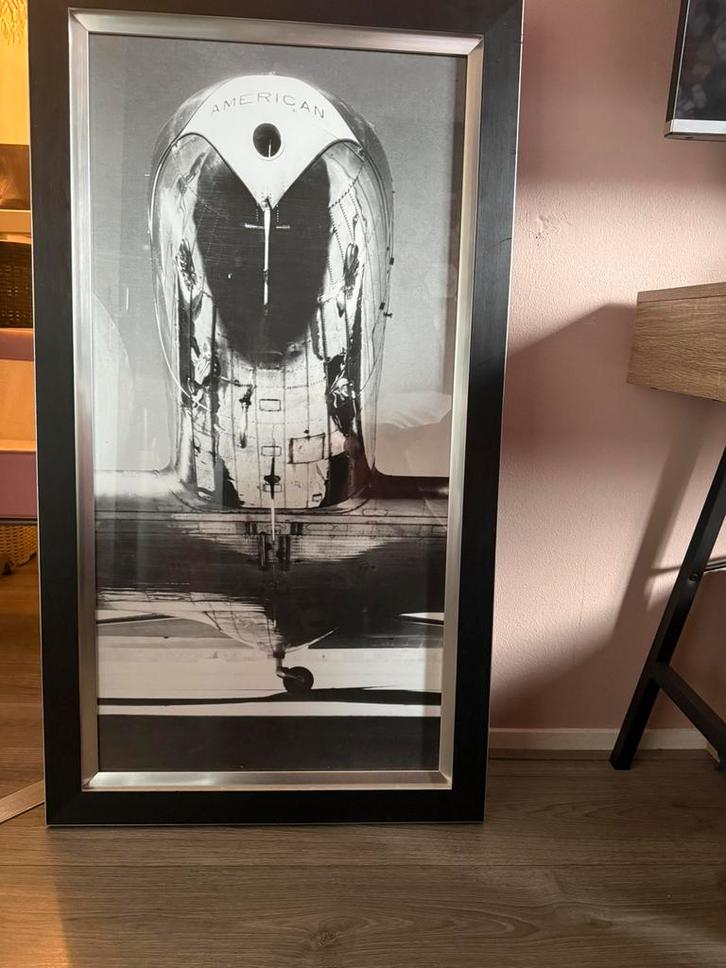 3-delig Schilderij Vliegtuig, Huis en Inrichting, Woonaccessoires | Schilderijen, Tekeningen en Foto's, Zo goed als nieuw, Schilderij