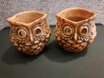2 grappige waxinelichthouders uiltjes, Huis en Inrichting, Overige materialen, Bruin, Ophalen of Verzenden, Zo goed als nieuw