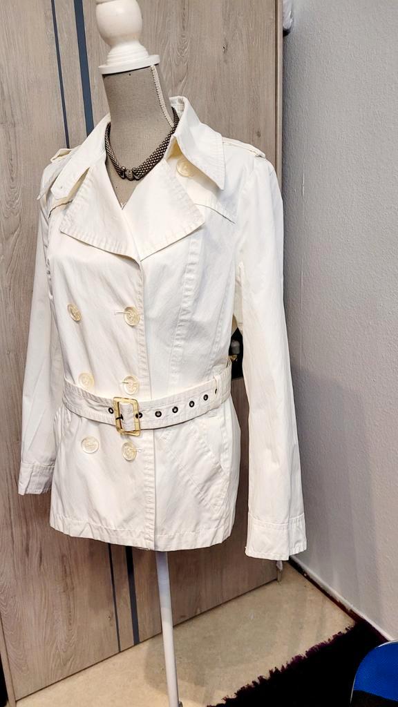 Mooie witte jas - Creensone, Kleding | Dames, Jassen | Zomer, Zo goed als nieuw, Maat 42/44 (L), Wit, Ophalen of Verzenden